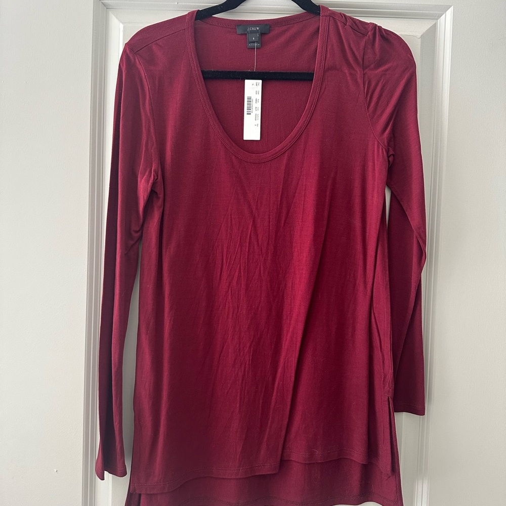 J. Crew Women's Red Long Sleeve Top